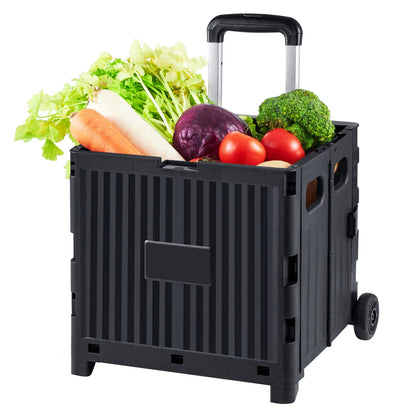 KFFKFF Folding Shopping Cart Foldable Utility Cart 80 lbs Telescopic Handle