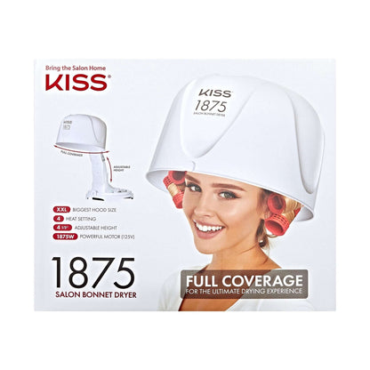 Kiss 1875W Salon Bonnet Portable Hair Dryer, Adjustable Height, 4 Heat Settings, 1 Piece