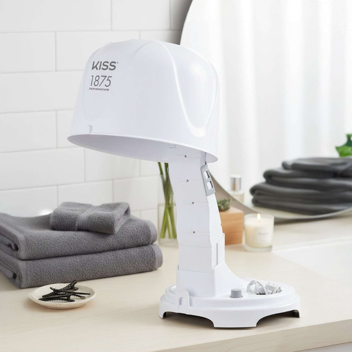 Kiss 1875W Salon Bonnet Portable Hair Dryer, Adjustable Height, 4 Heat Settings, 1 Piece