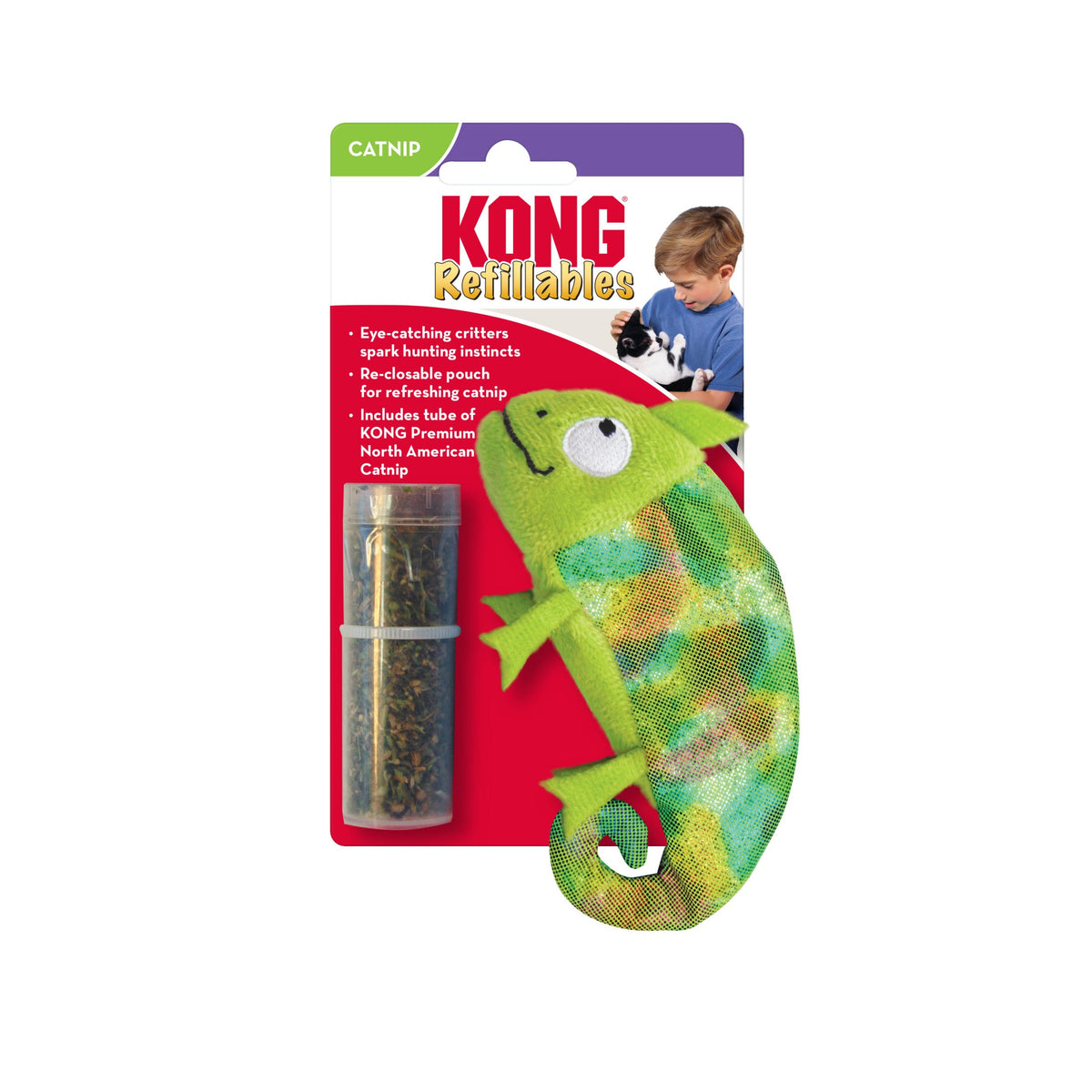 KONG® Refillables Catnip Toy, Beaver, with Premium North American Catnip