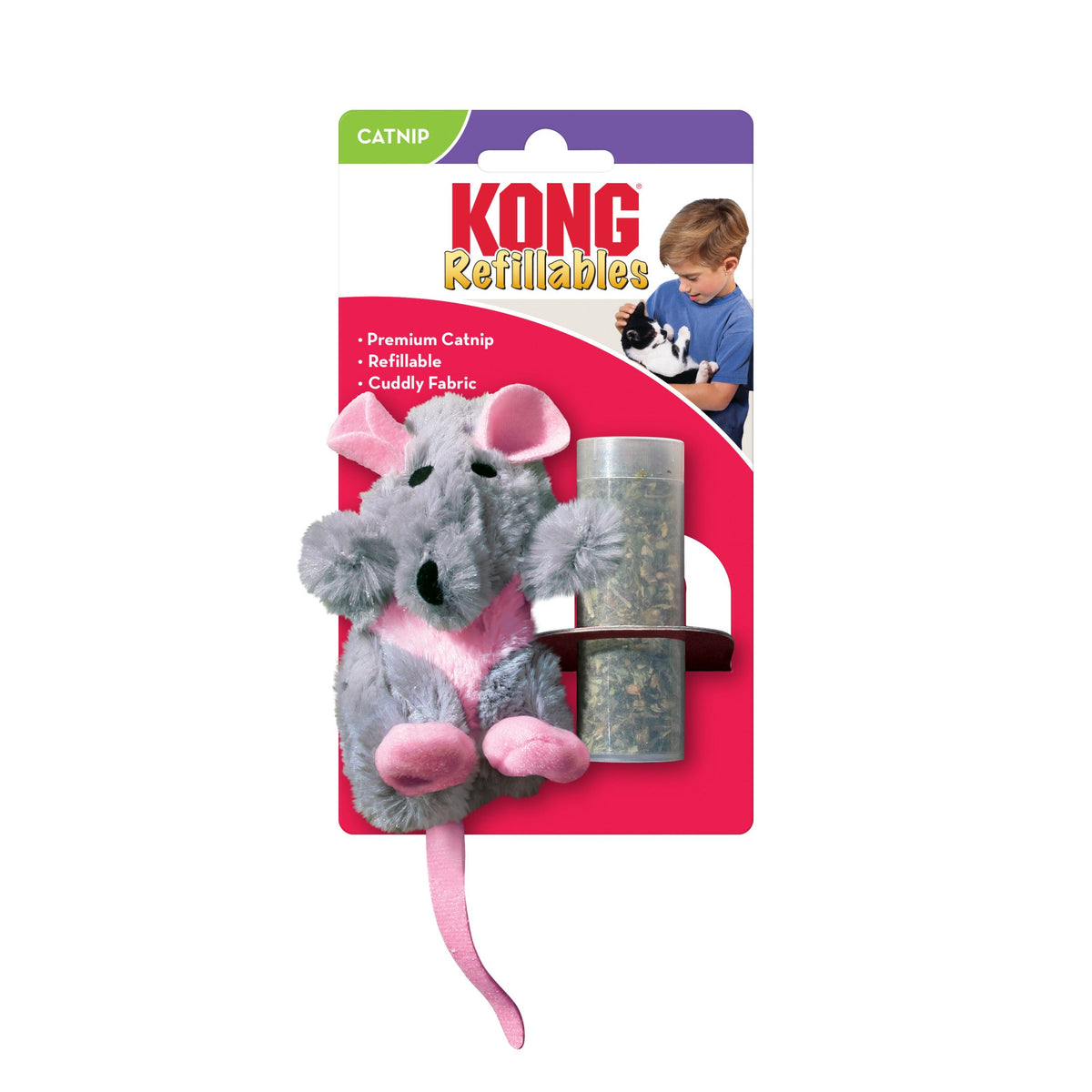 KONG® Refillables Catnip Toy, Beaver, with Premium North American Catnip