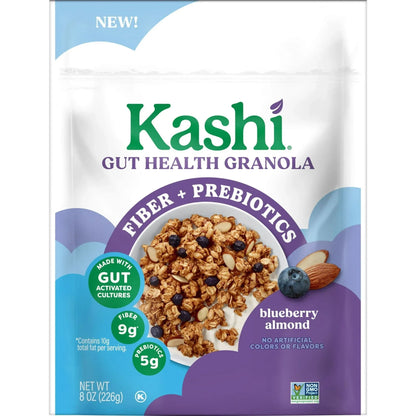 Kashi Gut Health Blueberry Almond Granola, Prebiotics and High Fiber, Whole Grain, 8 oz