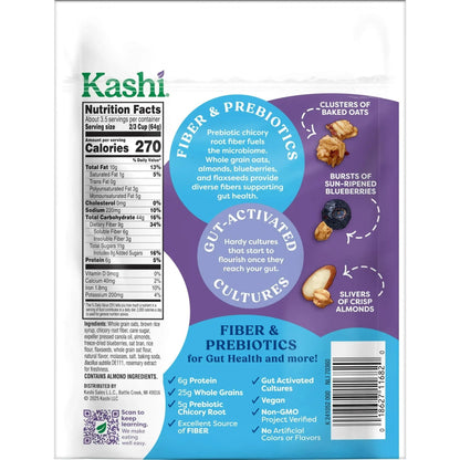 Kashi Gut Health Blueberry Almond Granola, Prebiotics and High Fiber, Whole Grain, 8 oz