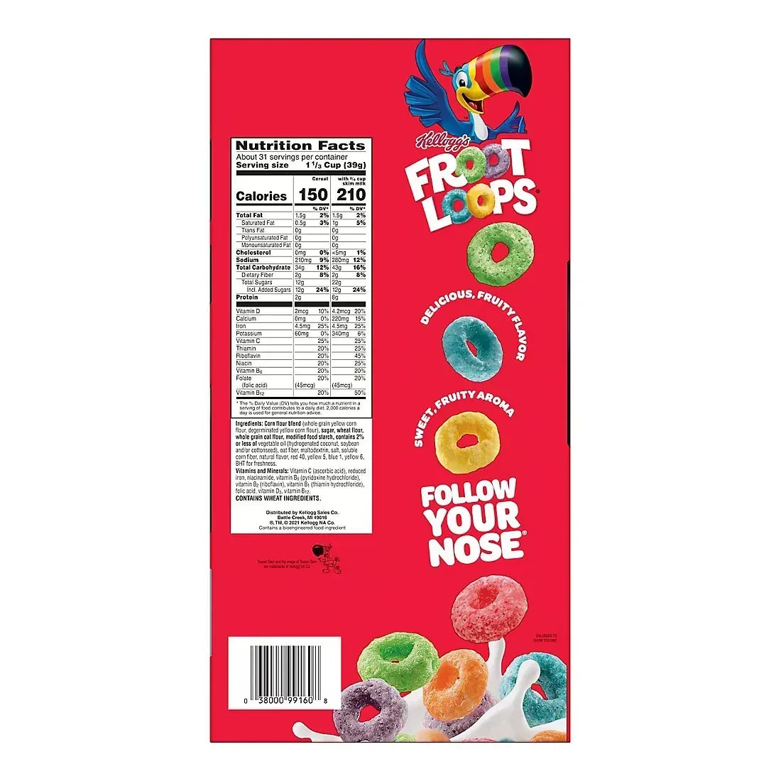 Kellogg's Froot Loops Breakfast Cereal, 2 pk.