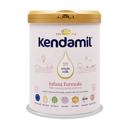 Kendamil European Whole Milk Classic Infant Formula Powder with HMOs, Prebiotics & DHA, 28.2 oz