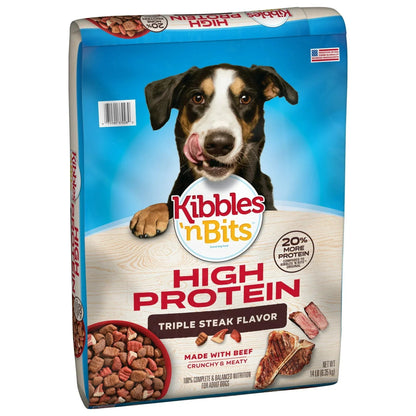 Kibbles 'n Bits Triple Steak Flavor Dry High Protein Dog Food
