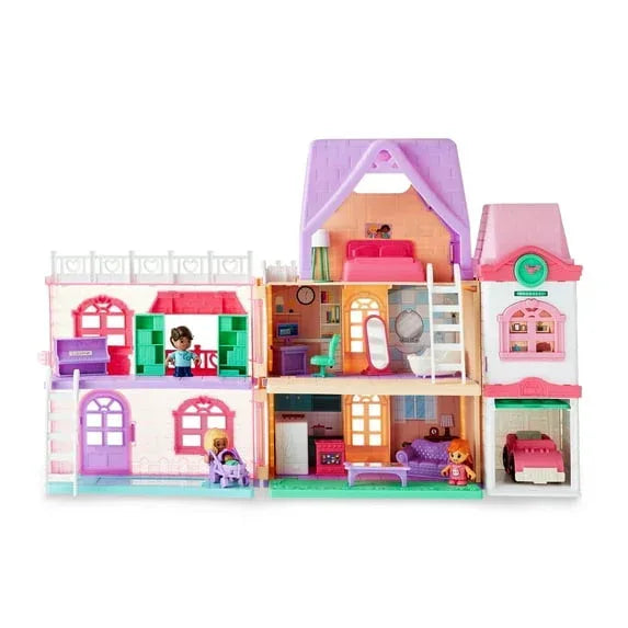 Kid Connection Doll House Playset with Light Projector & Sound, 28 Pieces, Toddler Toys