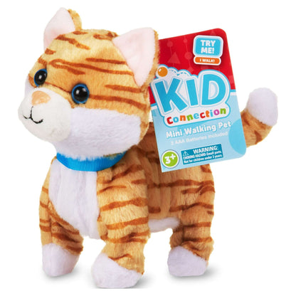 Kid Connection Miniature Electronic Walking Pet Teal Triceratops, 6in Height, Toddler Plush Toys