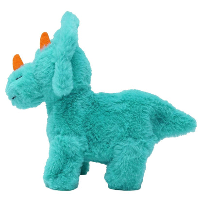 Kid Connection Miniature Electronic Walking Pet Teal Triceratops, 6in Height, Toddler Plush Toys