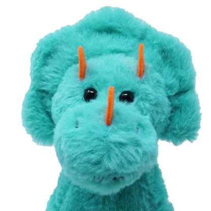 Kid Connection Miniature Electronic Walking Pet Teal Triceratops, 6in Height, Toddler Plush Toys