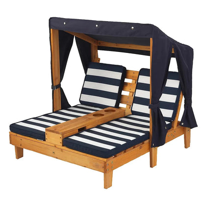 KidKraft Double Chaise Lounge with Canopy and Cupholder