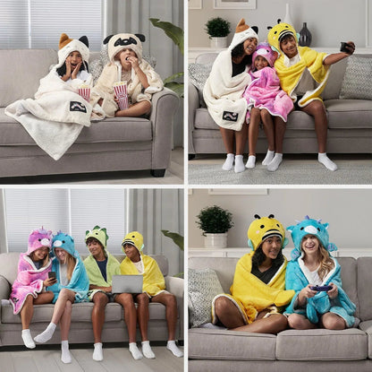 Kids Licensed 40" x 50" Hooded Throw with Sherpa Lining
