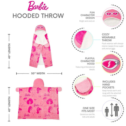 Kids Licensed 40" x 50" Hooded Throw with Sherpa Lining