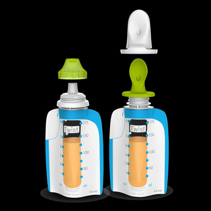 Kiinde Foodii Baby Food Maker System for Homemade Squeeze Pouches with Reusable Spouts, Spoons, Food Storage Pouch Starter Kit for Babies and Toddlers