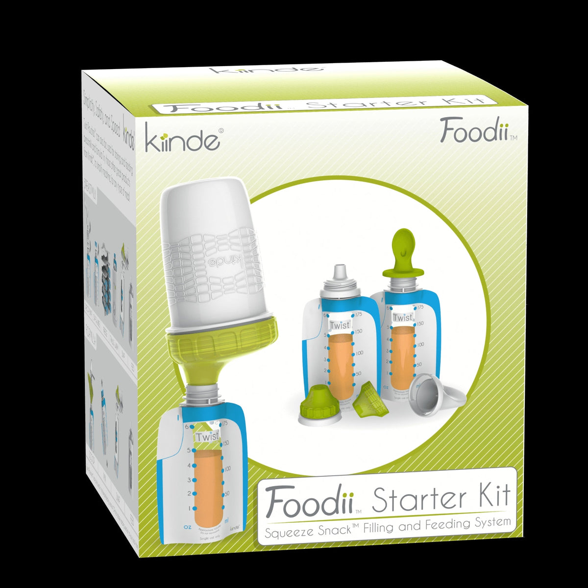 Kiinde Foodii Baby Food Maker System for Homemade Squeeze Pouches with Reusable Spouts, Spoons, Food Storage Pouch Starter Kit for Babies and Toddlers