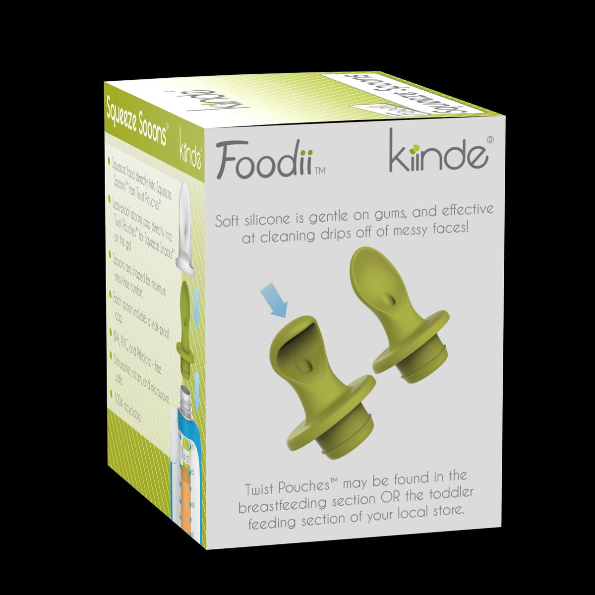 Kiinde Foodii Reusable Silicone Squeeze Spoon 2 Pack