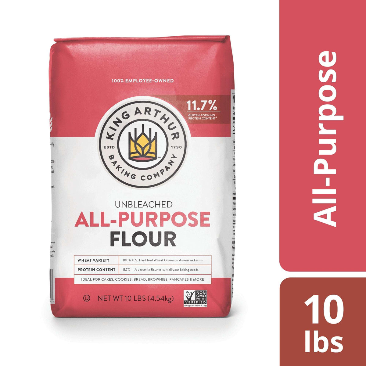King Arthur Baking Company Non-GMO Project Verified, Certified Kosher Unbleached All Purpose Flour, 5 lb Bag