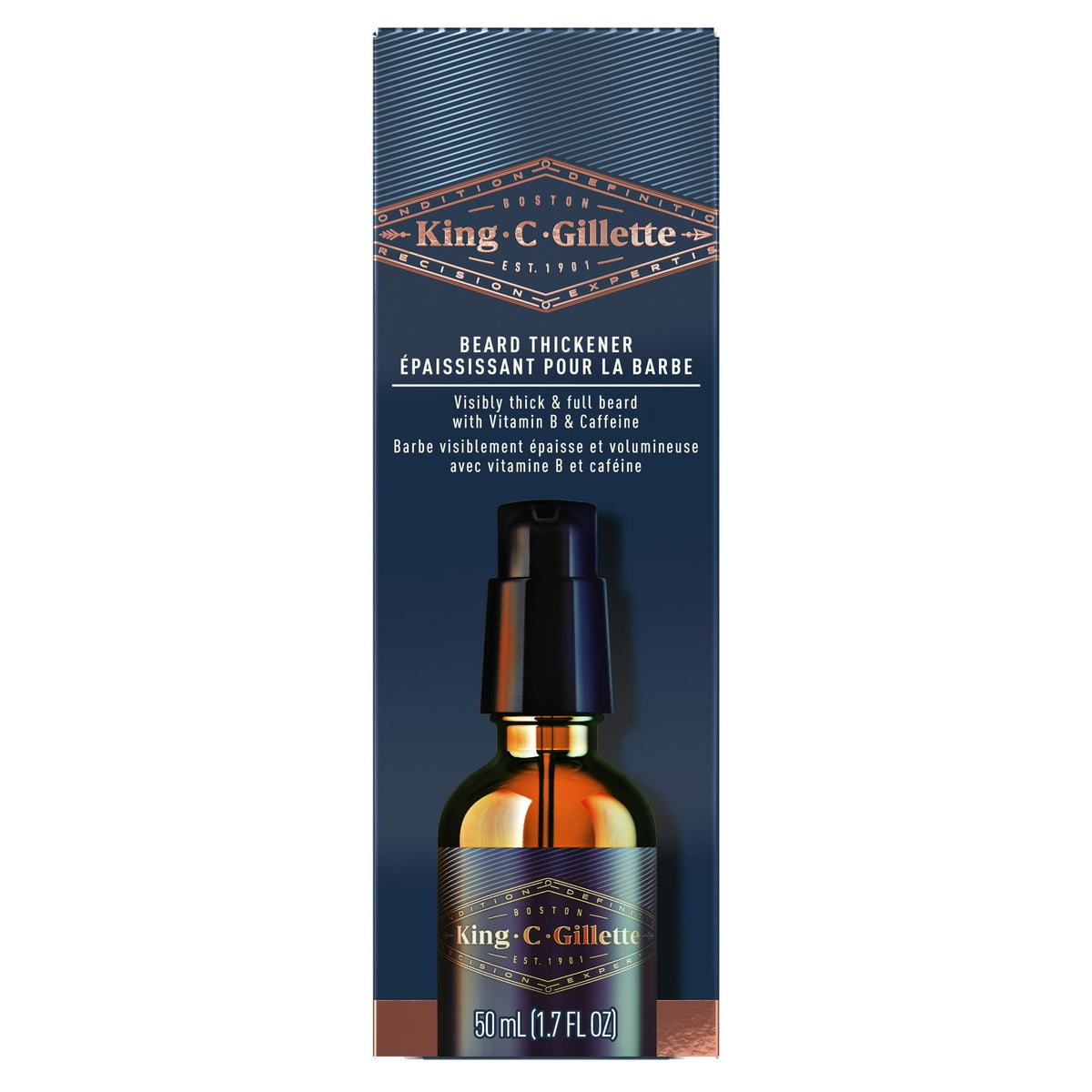 King C. Gillette Beard Thickener Formulated with Vitamin B Complex and Caffeine, 1.7 fl oz