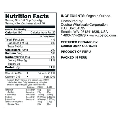 Kirkland Signature, Organic QuinKirkland Signature, Organic Quinoa, 4.5 lbsoa, 4.5 lbs