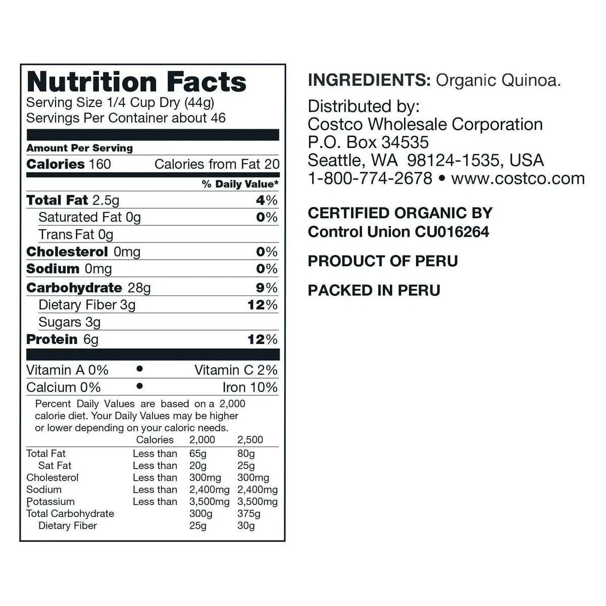 Kirkland Signature, Organic Quinoa, 4.5 lbs