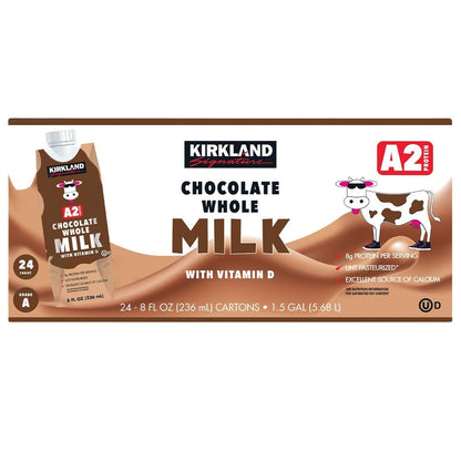 Kirkland Signature A2 Chocolate Milk, 8 fl oz, 24-count