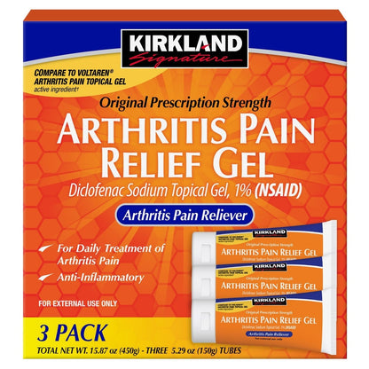 Kirkland Signature Arthritis Pain Relief Gel, Diclofenac Sodium Topical Gel 1%, 15.87 Ounces