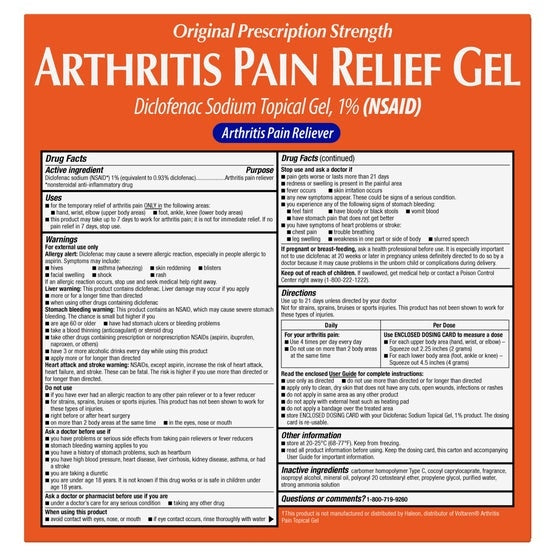 Kirkland Signature Arthritis Pain Relief Gel, Diclofenac Sodium Topical Gel 1%, 15.87 Ounces