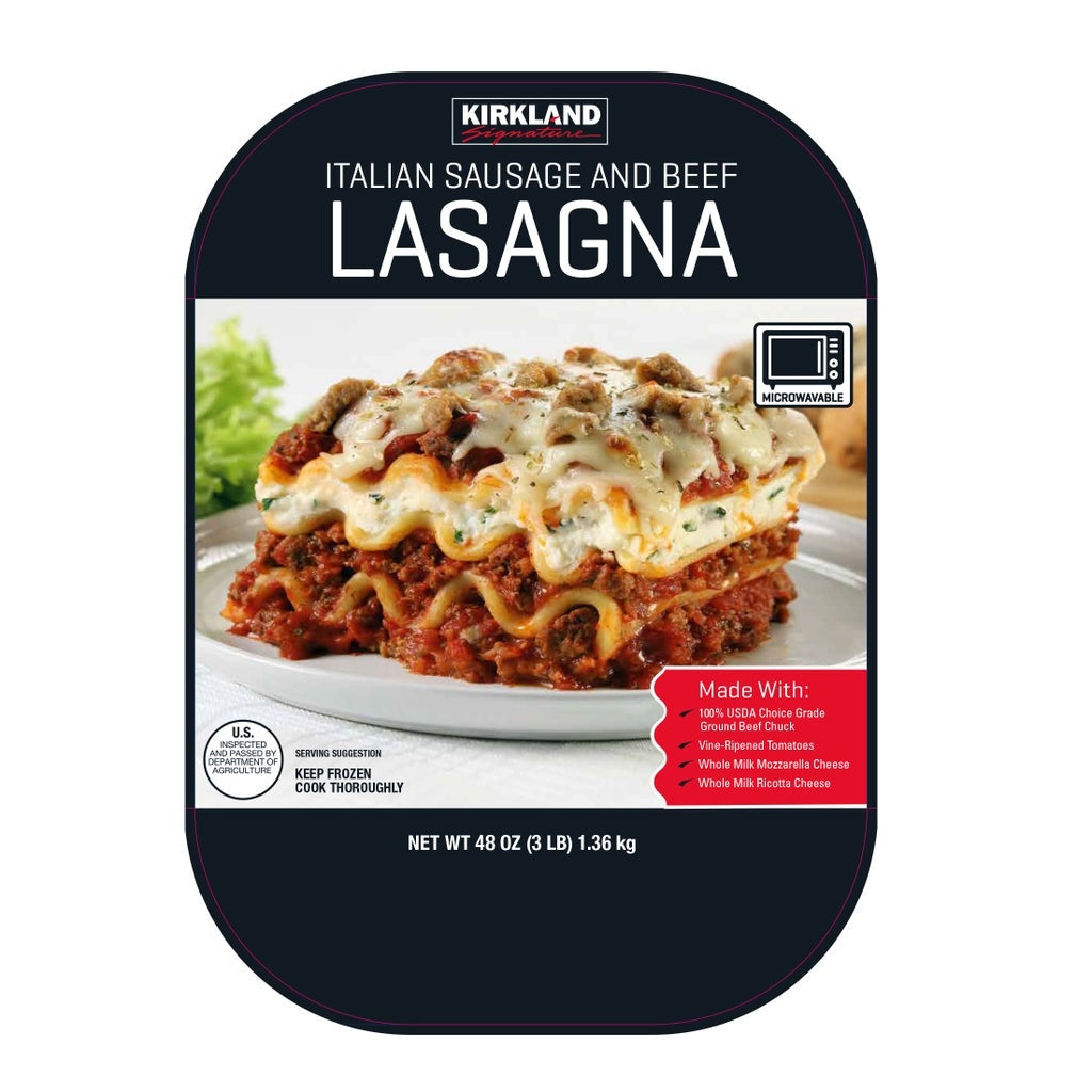 Kirkland Signature Italian Sausage and Beef Lasagna, 3 lbs, 2-count