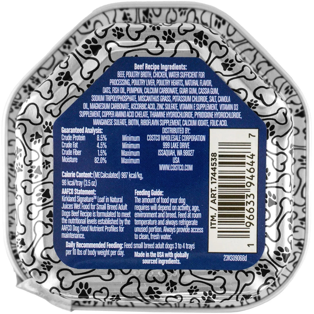 Kirkland Signature Loaf Wet Dog Food, Small Breed Adult Dogs, Variety Pack, 3.5 oz, 45 ct