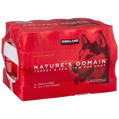 Kirkland Signature Nature's Domain Canned Dog Food, Turkey & Pea Stew, 13.2 oz, 24-count
