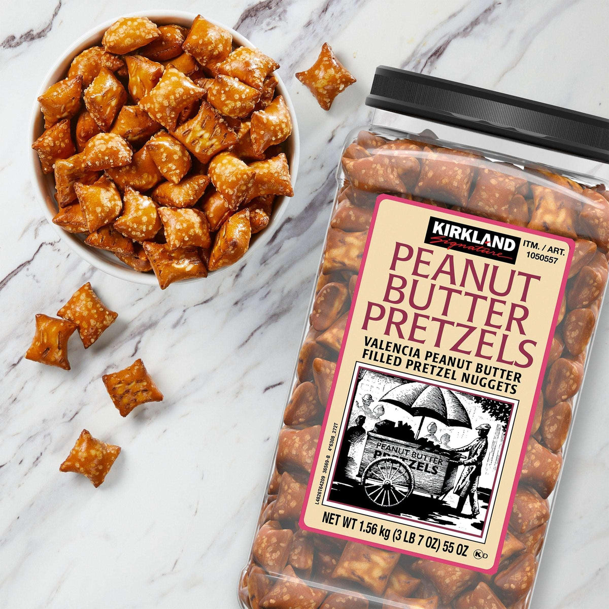 Kirkland Signature Peanut Butter Filled Pretzel Nuggets, 55 oz