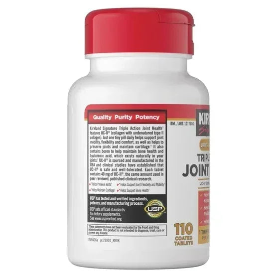 Kirkland Signature Triple Action Joint Health Dietary Supplement Coated Tablets, 110 Count