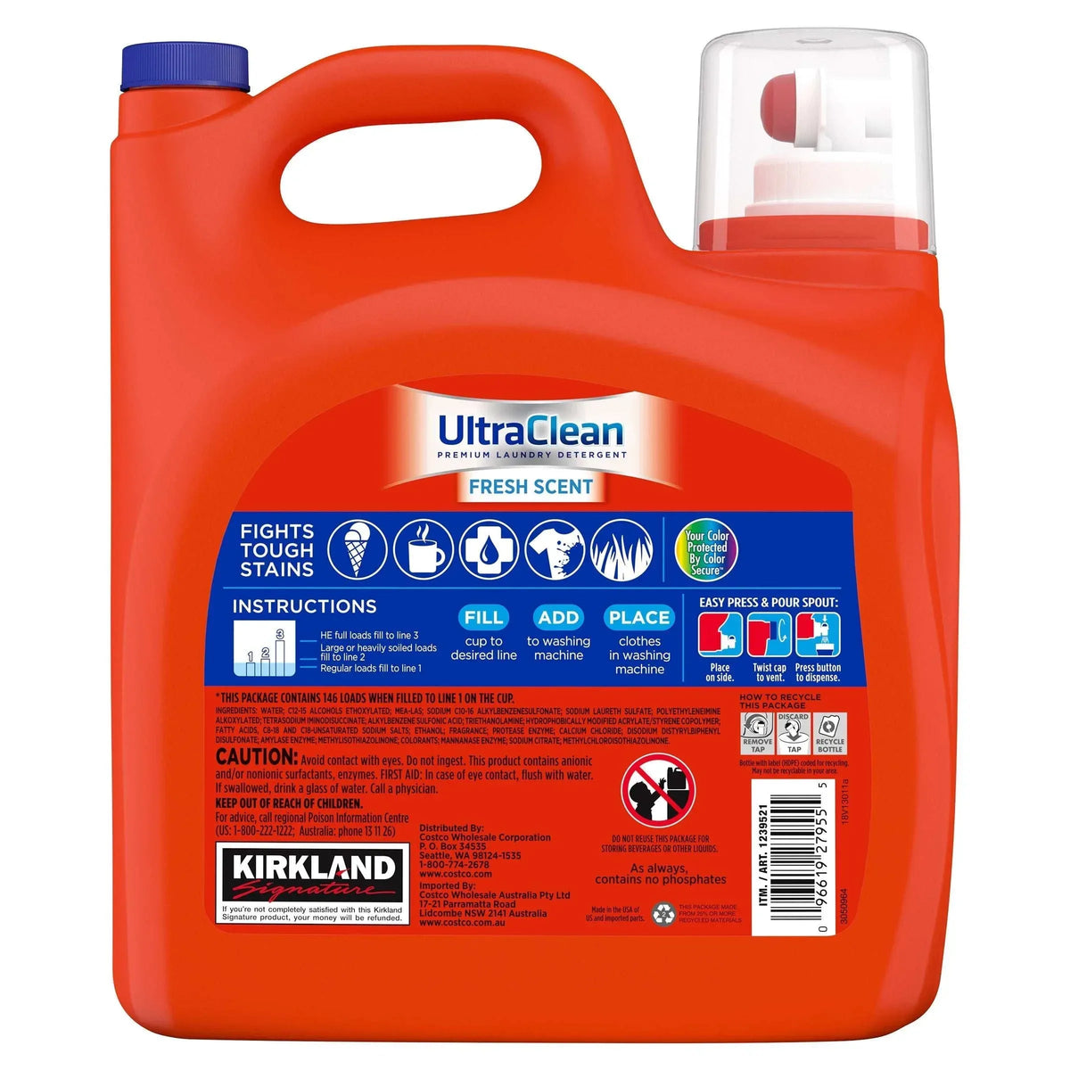 Kirkland Signature Ultra Clean HE Liquid Laundry Detergent, 146 loads, 194 fl oz