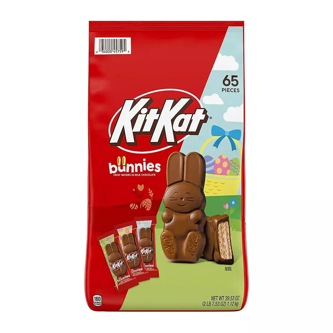Kit Kat Milk Chocolate Wafer Bunnies, Easter Candy Bag, 65 ct.