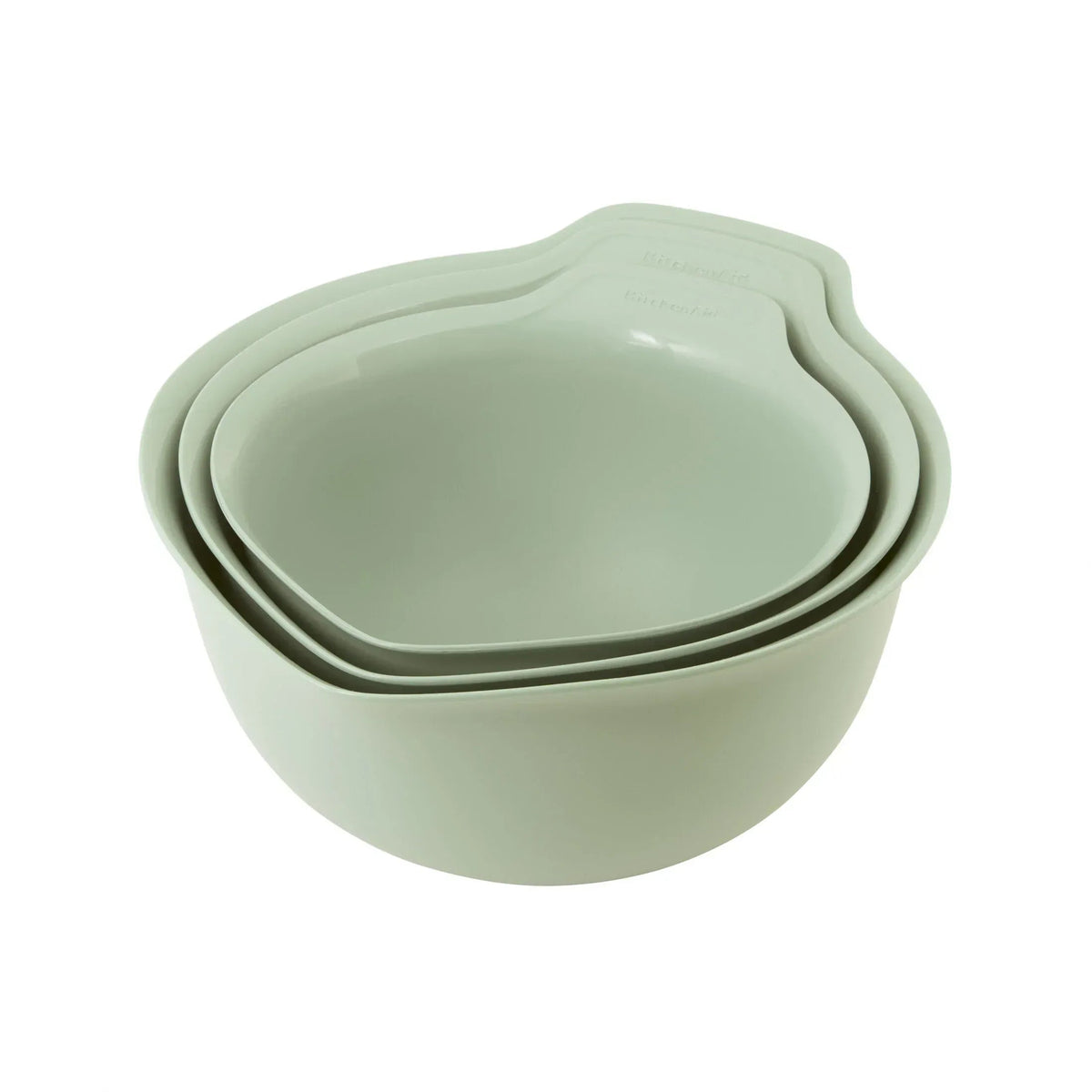 KitchenAid 3-Piece Nesting Plastic Mixing Bowls Set, Agave