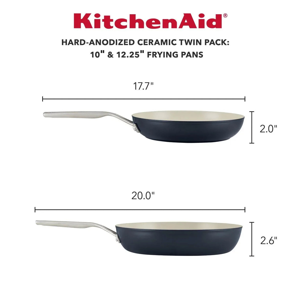KitchenAid Hard Anodized Ceramic Nonstick 2-Piece Fry Pan Set