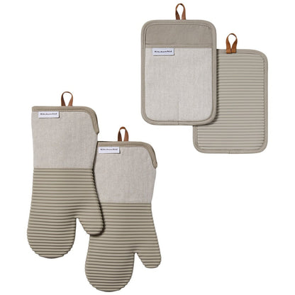KitchenAid Herringbone 4-piece Mitt Set