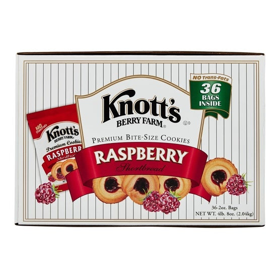 Knott's Berry Farm Premium Shortbread Cookies, Raspberry, 2 oz, 36-count