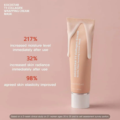 Kocostar T1 Collagen Face Cream to Film Wrapping Mask, 1.69 fl oz, 2-pack