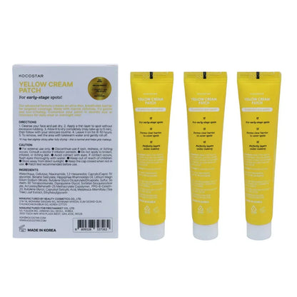 Kocostar Yellow Cream Patch - Blemish Relief, 0.67 fl oz, 3-pack