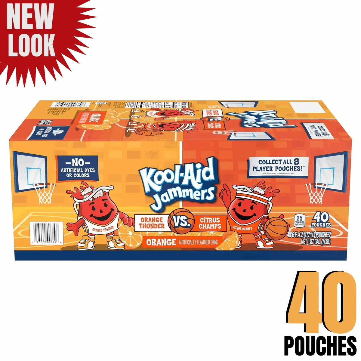 Kool-Aid Jammers Orange Juice Drink Pouches Basketball Edition, 6 fl oz (40 Pack)