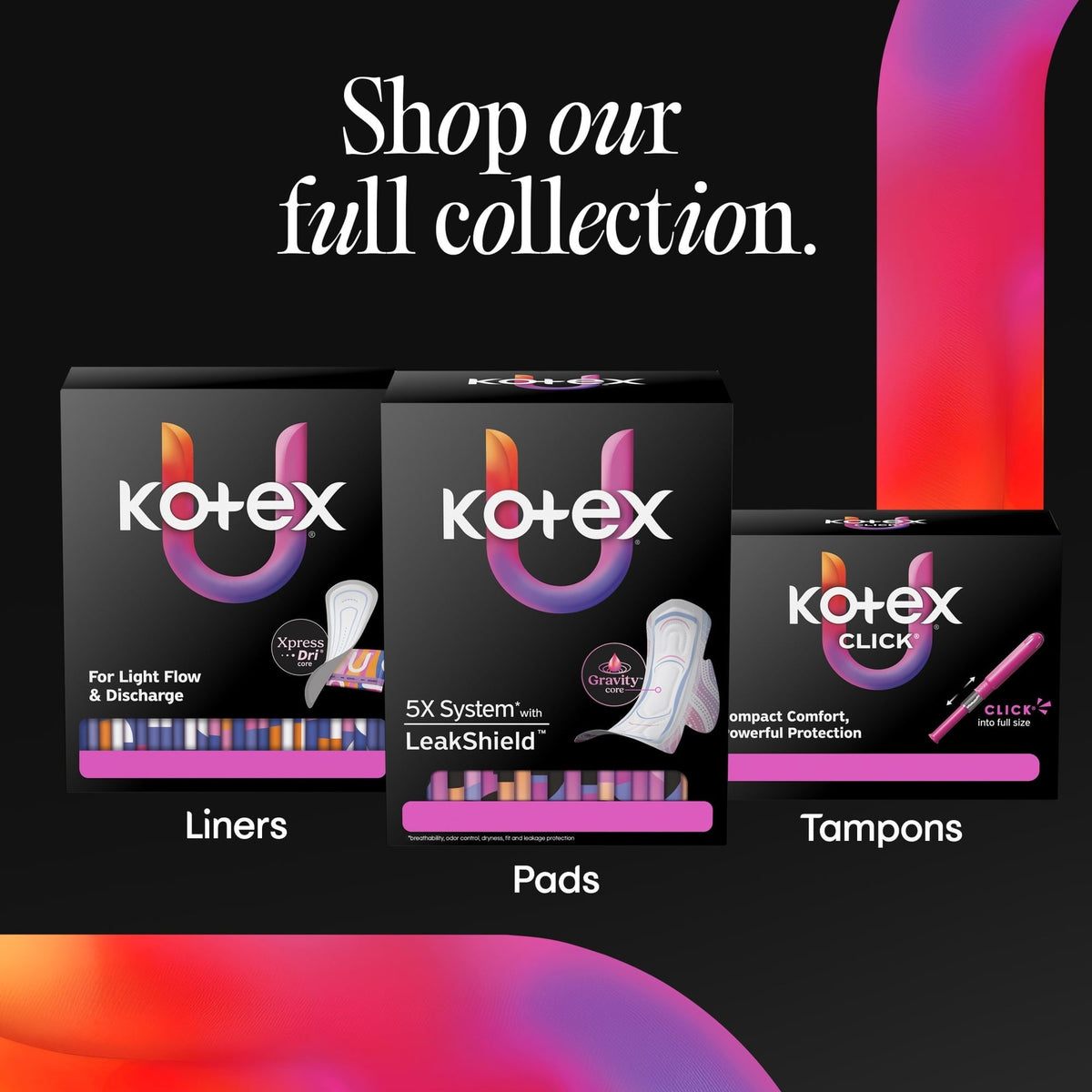 Kotex Ultra Thin Pads, Regular Absorbency, 60 Count (PACK OF 3 )