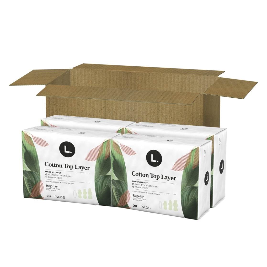 L. Ultra Thin Pads, Organic Cotton Top Layer, Regular, 112 count (PACK OF 3 )