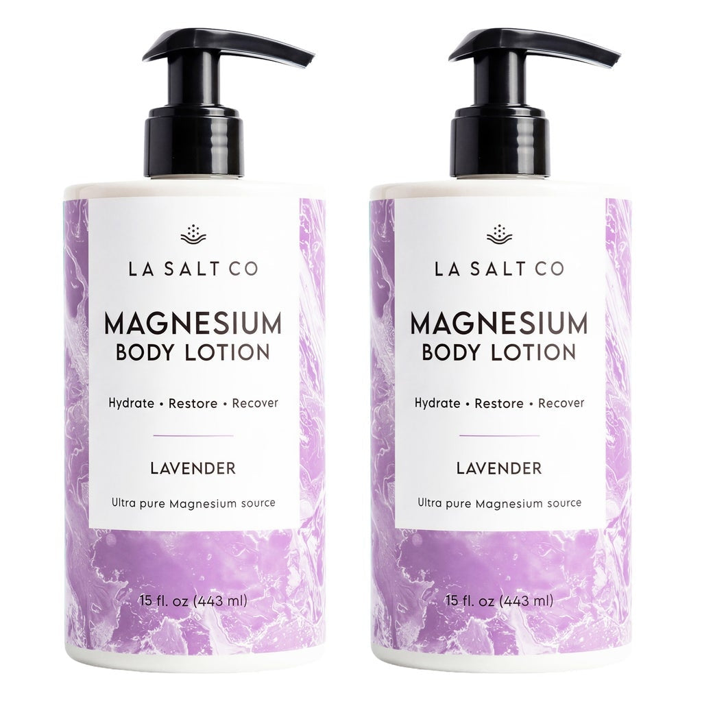 LA SALT CO Magnesium Body Lotion, 15 fl oz, 2-pack