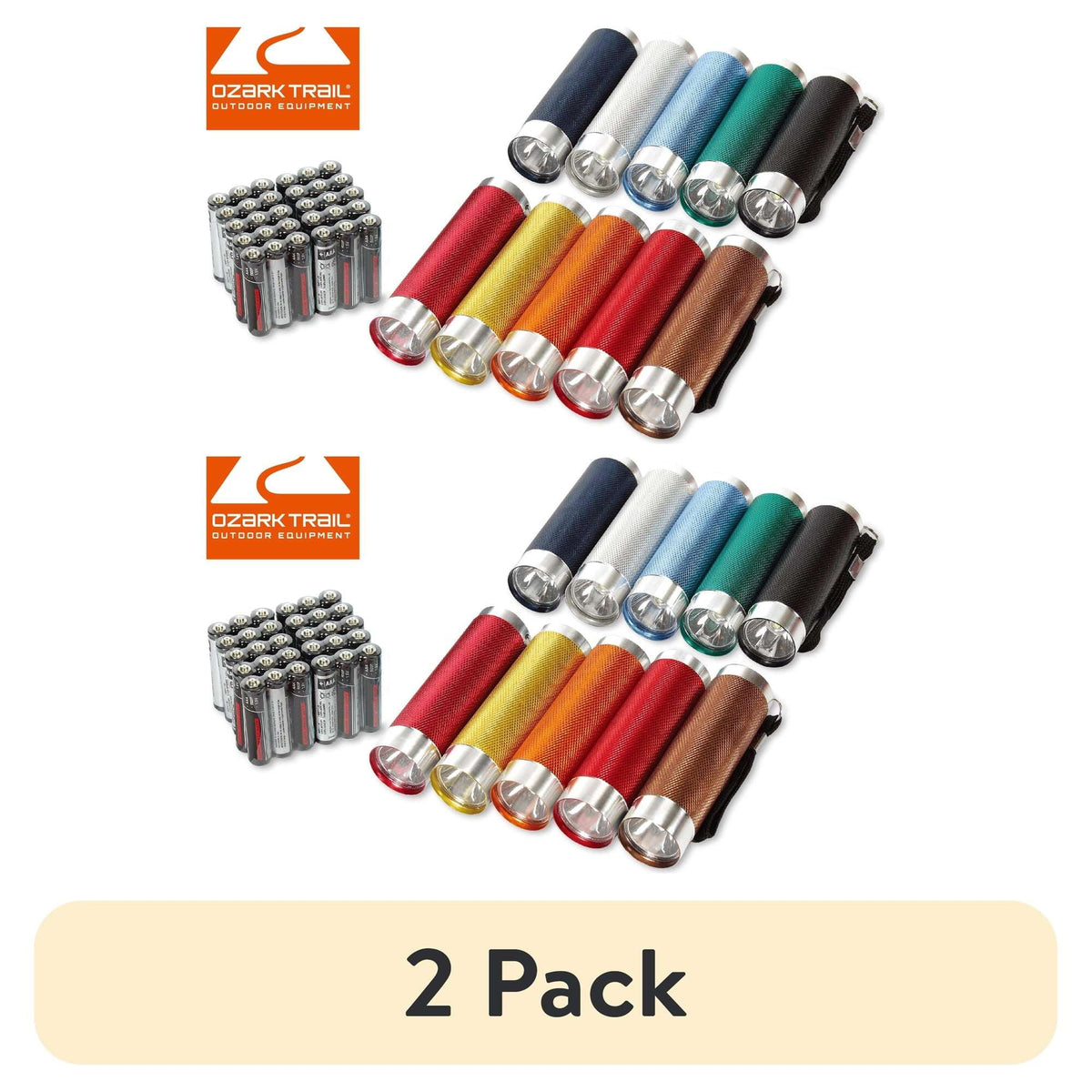 Ozark Trail LED Flashlights 10-Pack 50 Lumens Multicolor Compact Set for Camping