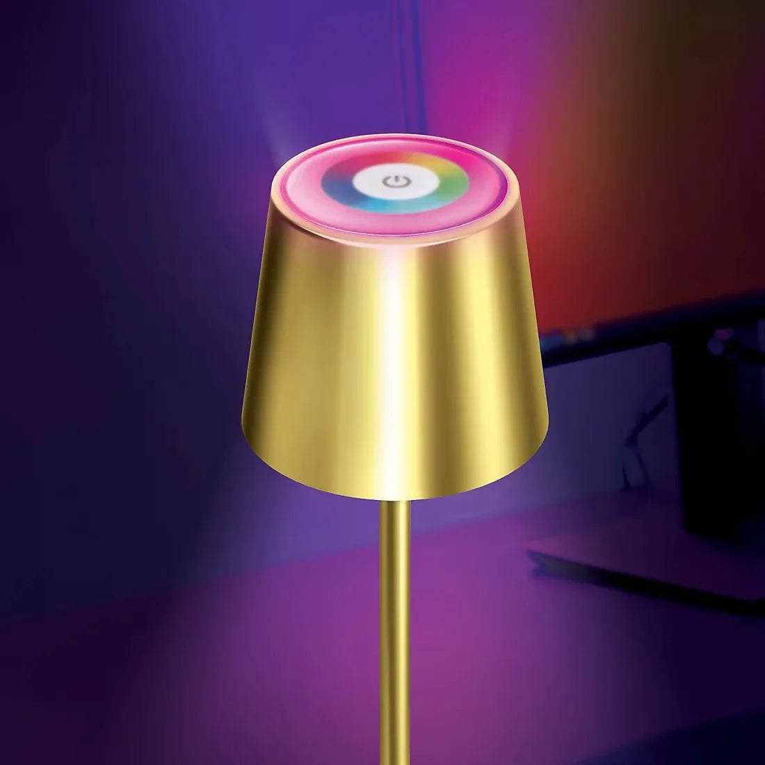 Brookstone 2 pk. LED Gold Patio Touch Lamps
