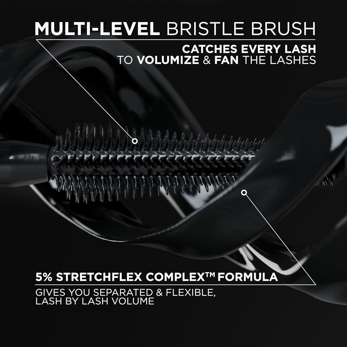 L'Oreal Paris Voluminous Panorama Mascara, Volumizing and Lengthening Mascara, Washable Longwear and Smudge Resistant Make Up, Blackest Black, 0.33 Fl Oz