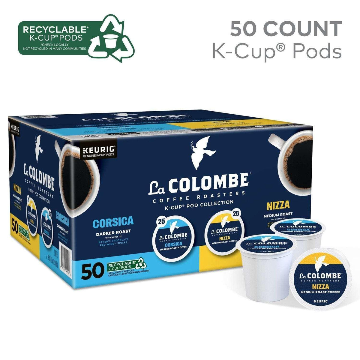 La Colombe Coffee Roasters Medium-Dark Roast Coffee Pods, Variety Pack, 50 ct.