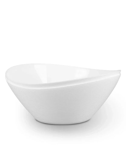 LaGlint 66 OZ Large Salad Bowl Set of 2, Opal Glass 10 inch Lightweight Serving Dishes for Salad, Fruit, Kitchen Microwave & Dishwasher Safe, Oval Shape Black