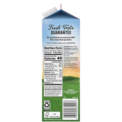 Land O'Lakes Traditional Half And Half Creamer, 32 oz.